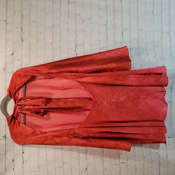 ASOS luxe curve pink open back bell sleeve mini dress - Picture 6 of 9